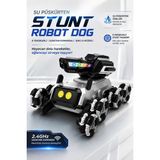 Robeve Blic Brb4 Su Püskürten 8 Tekerlekli Robot Köpek – 2.4 Ghz Uzaktan Kumandalı ve Bileklik Kontrollü Akrobatik Robot Araba – Işıklı Müzikli 360° Hareketli Çok Yönlü Rc Oyuncak Robot Köpek Oyuncak - Gri