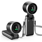 ROBEVE Blic BWFN22 Turbo El Vantilatörü Mini Fan Vantilatör Katlanabilir 3’ü 1 Arada Taşınabilir Fan 5 Kademeli LED Ekranlı USB-C Şarjlı Mini Vantilatör Boyun Askılı Masaüstü Kullanım (Siyah)