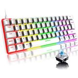 Robeve Blic Oyuncu Klavyesi Rgb Klavye 20 Modlu Ayarlanabilir Renk Seçeneği Rgb Suya ve Toza Dayanıklı Klavye Oyun Klavyesi Oyuncu Klavye Mekanik Klavye Aydınlatmalı Klavye - Mavi Switch - Beyaz