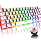 ROBEVE Blic Oyuncu Klavyesi RGB Klavye 20 Modlu Ayarlanabilir Renk Seçeneği RGB Suya Ve Toza Dayanıklı Klavye Oyun Klavyesi Oyuncu Klavye Mekanik Klavye Kırmızı Switch (Beyaz)