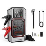 ROBEVE Harvox Çok Fonksiyonlu Taşınabilir Araç Güç Destek Cihazı – Akü Takviye & Power Destek Ünitesi Jump Starter – 12 V Çok Amaçlı Güç Kaynağı – Hava Basınç Pompası ve Acil Işık Fonksiyonlu