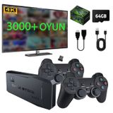 ROBEVE Kablosuz Çift Kol Oyun Konsolu 3000+ Oyun 4K Full HD Oyun Konsolu Game Stick TV Oyun Konsolu Atari Oyun Konsolu