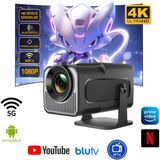 Robeve Mini Projektör | Android Tv Android Kurulu Full Hd Projeksiyon Projektör Wi-Fi ve Bluetooth Destekli | Sinema Keyfi | Taşınabilir ve Şık Tasarım 4K Projektör 4K Projeksiyon Cihazı - Siyah