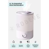 ROBEVE RBH-02 Ultrasonik Hava Nemlendirici Aroma Difüzörü 4 Litre Buhar Makinesi 4L Nemlendirici