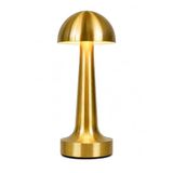 ROBEVE Şarjlı Dokunmatik Metal Mantar Masa Lambası Gold | 3 Renk Işık, Ayarlanabilir Parlaklık, Kablosuz LED Gece Lambası | Ev, Ofis, Kafe, Restoran ve Yatak Odası Dekoratif Aydınlatma