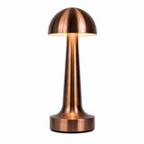 ROBEVE Şarjlı Dokunmatik Metal Masa Lambası Bronz Red | 3 Renk Işık, Ayarlanabilir Parlaklık, Kablosuz LED Gece Lambası | Ev, Ofis, Kafe, Restoran ve Yatak Odası Dekoratif Aydınlatma