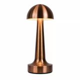 ROBEVE Şarjlı Dokunmatik Metal Masa Lambası Bronz Red | 3 Renk Işık, Ayarlanabilir Parlaklık, Kablosuz LED Gece Lambası | Ev, Ofis, Kafe, Restoran ve Yatak Odası Dekoratif Aydınlatma