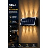 Robeve Solar LED Duvar Apliği 8 Ledli Bahçe Aydınlatması – Güneş Enerjili Dış Mekan Bahçe Lambası, Su Geçirmez Sensörlü Duvar Lambası, Beyaz & Gün Işığı Modlu Solar Aydınlatma - Beyaz - Gün Işığı