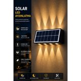 ROBEVE Solar LED Duvar Apliği 8 Ledli Bahçe Aydınlatması – Güneş Enerjili Dış Mekan Bahçe Lambası, Su Geçirmez Sensörlü Duvar Lambası, Beyaz & Gün Işığı Modlu Solar Aydınlatma