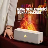 Robeve Şömine Görünümlü Aroma Difüzör ve Hava Nemlendirici – Alev Efektli LED Işıklı, Sessiz Çalışan Ultrasonik Buhar Makinesi, Aromaterapi ve Dekoratif Ortam Aydınlatması - Beyaz