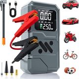 Robeve Taşınabilir Şarjlı Araç Akü Takviye Cihazı – 4in1 Çok Fonksiyonlu Akım Korumalı Jump Starter Powerbank, LED Fenerli, USB Hızlı Şarj, Acil Araç Çalıştırma Power Supply