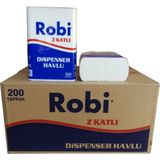 Robi 200 Yaprak Z Kat Dispenser Havlu Kağıt - Beyaz