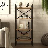 Robin Home 138CM 4 Raflı Metal Kitaplık Çam Renk 1. Sınıf Avrupa Kalite Malzeme ile Üretilmiştir