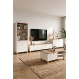 Robin Home Alaska Ahşap Ayaklı TV Ünitesi Orta Sehpa Kitaplık Konsol 4'lü Set Modern Tasarım Beyaz