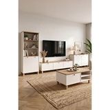Robin Home Alaska Tv Ünitesi Orta Sehpa Kitaplık Konsol Ahşap Ayaklı 4'lü Set Ahşap-beyaz