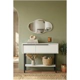 Robin Home Antre Hol Salon Aynalı Dresuar Kapaklı Metal Ayaklı No1 Beyaz
