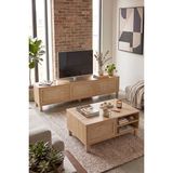 Robin Home Arizona Tv Ünitesi Orta Sehpa 2'li Set Ahşap Ayaklı Gerçek Jüt Kapak Sepet-Jüt - Kahverengi
