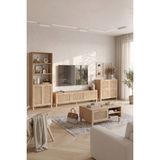 Robin Home Arizona Tv Ünitesi Orta Sehpa Konsol Kitaplık 4'lü Set Ahşap Ayaklı Gerçek Jüt Kapak Sepet-Jüt - Kahverengi