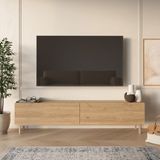 Robin Home Arizona Tv Ünitesi Sehpası Ahşap Ayaklı 180CM Sepet - Kahverengi