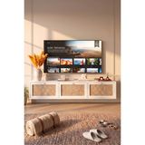 Robin Home Arizona Tv Ünitesi Sehpası Duvara Monte 3 Ahşap Jüt Kapaklı 180CM Beyaz-Jüt