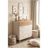 Robin Home Bebek Odası Çocuk Odası Geniş Şifonyer 4 Çekmeceli Ahşap Ayaklı