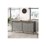 Robin Home Berlin E Ofis Konsol Klasör Dolabı Metal Ayaklı Kahve-beton-antrasit Vs5-cga