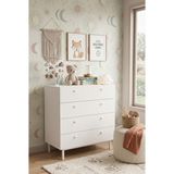 Robin Home Beyaz 4 Çekmeceli Modern Tasarımlı Şifonyer 80 cm Genişlik 93 cm Yükseklik Suntalam Malzeme