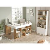 Robin Home Boston Çalışma Masası + Kitaplık 2'li Set Çam- Beyaz - 120x129 - Atlantik Çam - Beyaz