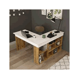 Robin Home Boston Çam Beyaz Raflı Çalışma Masası