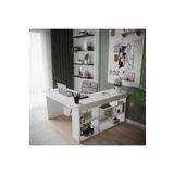Robin Home Boston Kitaplık Raflı Çalışma Masası L Masa Ofis Masası