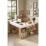 Robin Home Boston Kitaplık Raflı Çalışma Masası - Y: 72 cm D: 40 cm G: 120 cm - Beyaz