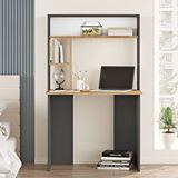 Robin Home Çocuk Genç Ders Çalışma Masası Kitaplık Çam Antrasit Gri