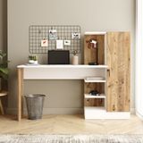 Robin Home Çocuk Genç Kitaplıklı Çalışma Masası Çam Beyaz - 152 cm