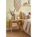 Robin Home Dekoratif Bambu Raflı Minimalist Yan Sehpa Komodin Kitaplık - Bej