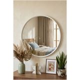 Robin Home Dekoratif Yuvarlak Ayna Beyaz 58 Cm Dresuar Konsol Antre Hol Wc Banyo beyaz 60 cm