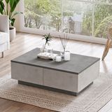Robin Home Diego Orta Sehpa 2 Kapaklı (Beton-Taş) - Gri