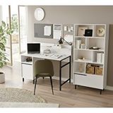 Robin Home Genç Çalışma Masası ve Kitaplık 2'li Set Beyaz Beyaz