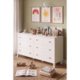 Robin Home Lena Bebek Çocuk Odası Geniş Şifonyer 6 Çekmeceli Ahşap Ayaklı Beyaz