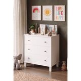 Robin Home Lena Bebek Çocuk Odası Şifonyer 3 Çekmece Ahşap Ayaklı Beyaz