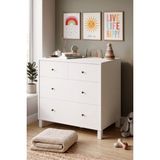 Robin Home Lena Geniş Şifonyer 4 Çekmeceli Ahşap Ayaklı Bebek ve Çocuk Odası Beyaz
