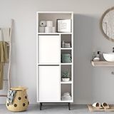 Robin Home Lidya Banyo Dolabı Çok Amaçlı Dolap 2 Kapaklı Metal Ayaklı Beyaz