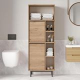 Robin Home Lidya Banyo Dolabı Çok Amaçlı Dolap 2 Kapaklı Metal Ayaklı Sepet