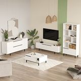 Robin Home Lidya Tv Ünitesi Orta Sehpa Konsol Kitaplık 4'lü Set Beyaz Kahverengi