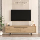Robin Home Lidya Tv Ünitesi Sehpası Metal Ayaklı 160CM Sepet - Kahverengi