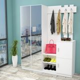 Robin Home Lina Aynalı Vestiyer Portmanto Ayakkabılık Beyaz