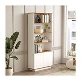 Robin Home Loft Kitaplik Raf Kapakli Rafli Beyaz