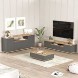 Robin Home Loft Tv Ünitesi Orta Sehpa Konsol 3'lü Set Çam-antrasit