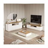 Robin Home Loft Tv Ünitesi Orta Sehpa Konsol Set Beyaz
