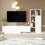 Robin Home Lotus Tv Ünitesi Kapaklı Kitaplık Raf Beyaz