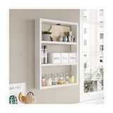 Robin Home Marla 3'lü Duvar Rafi Mutfak Banyo Rafi Beyaz